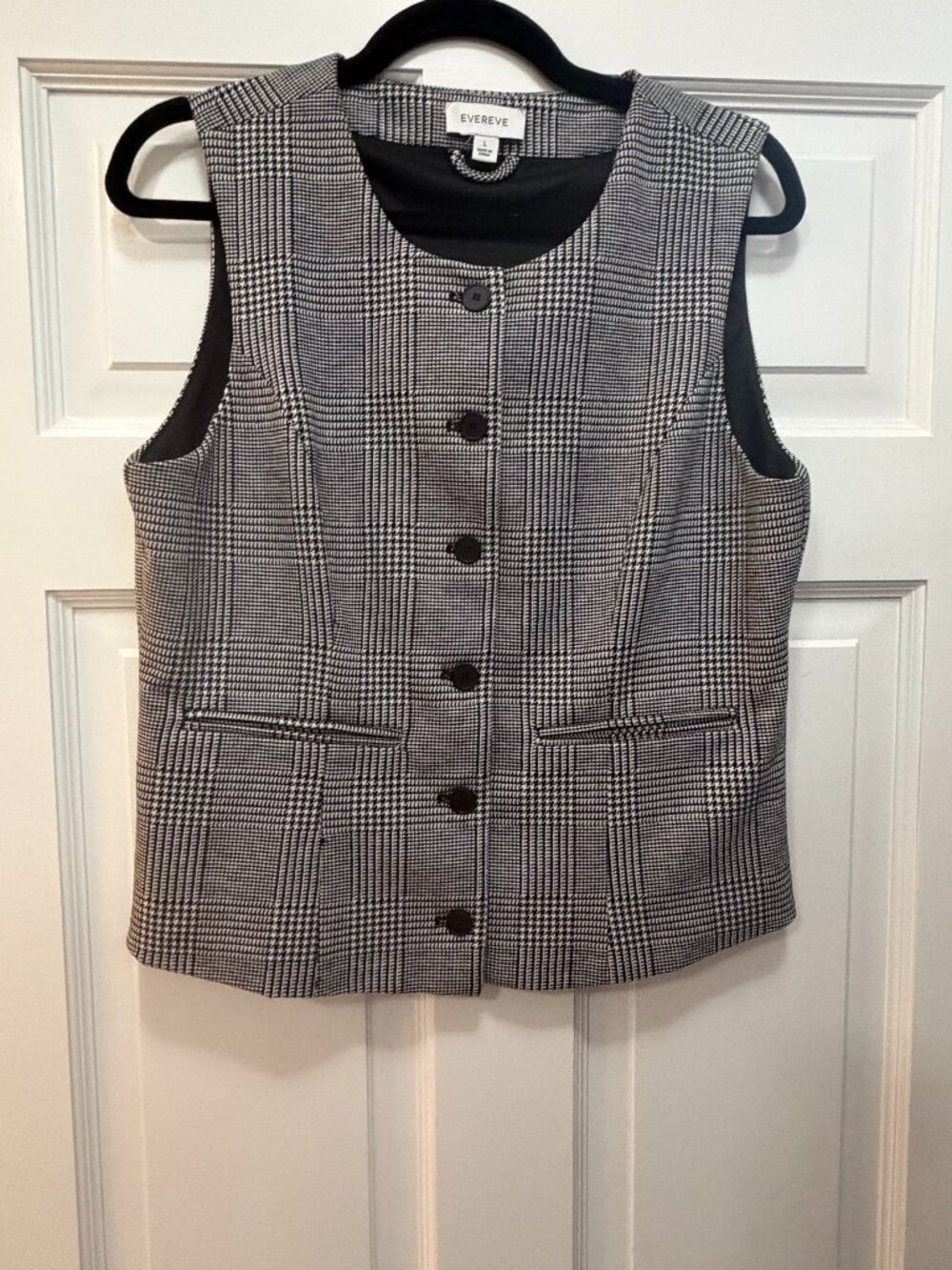 Plaid Houndstooth Vest Size Large - Evereve